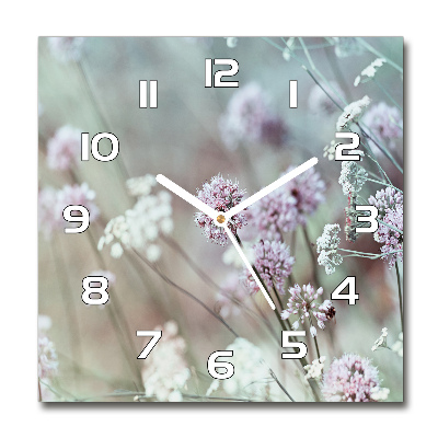 Square wall clock Wild flowers