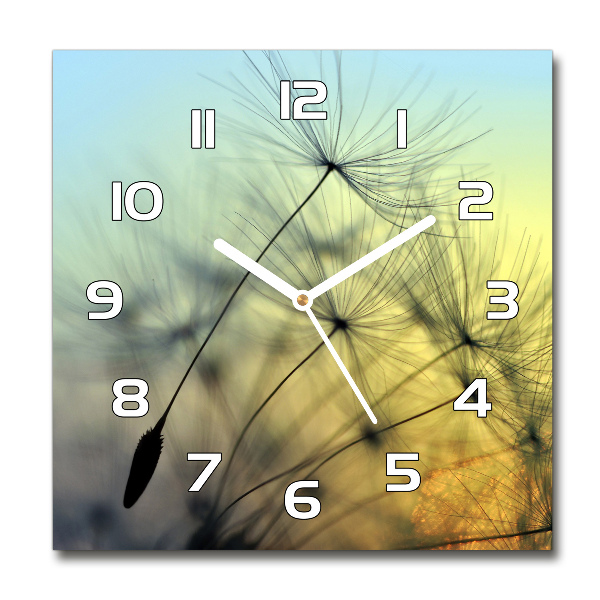 Square wall clock Dandelion seeds