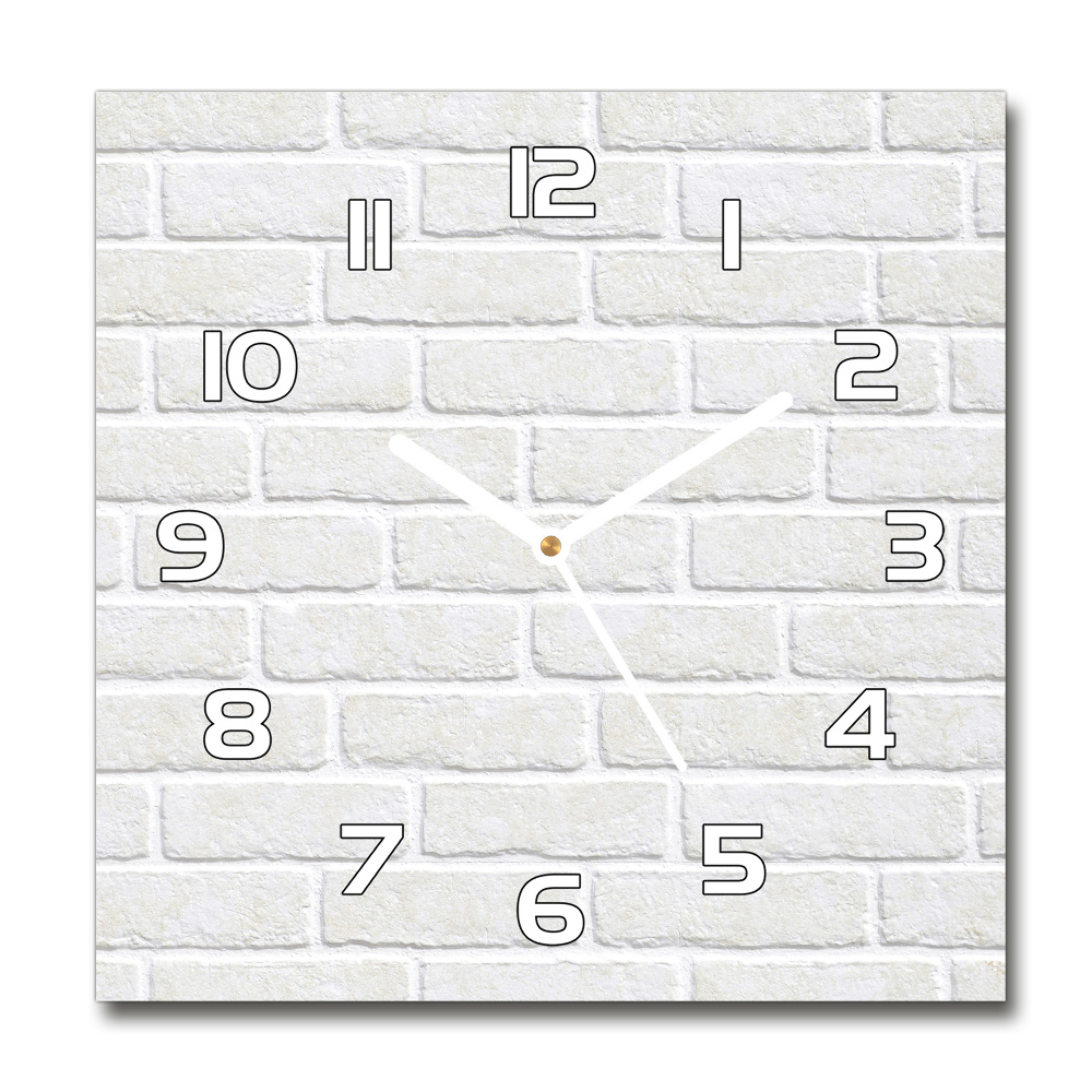 Square kitchen clock Brick wall