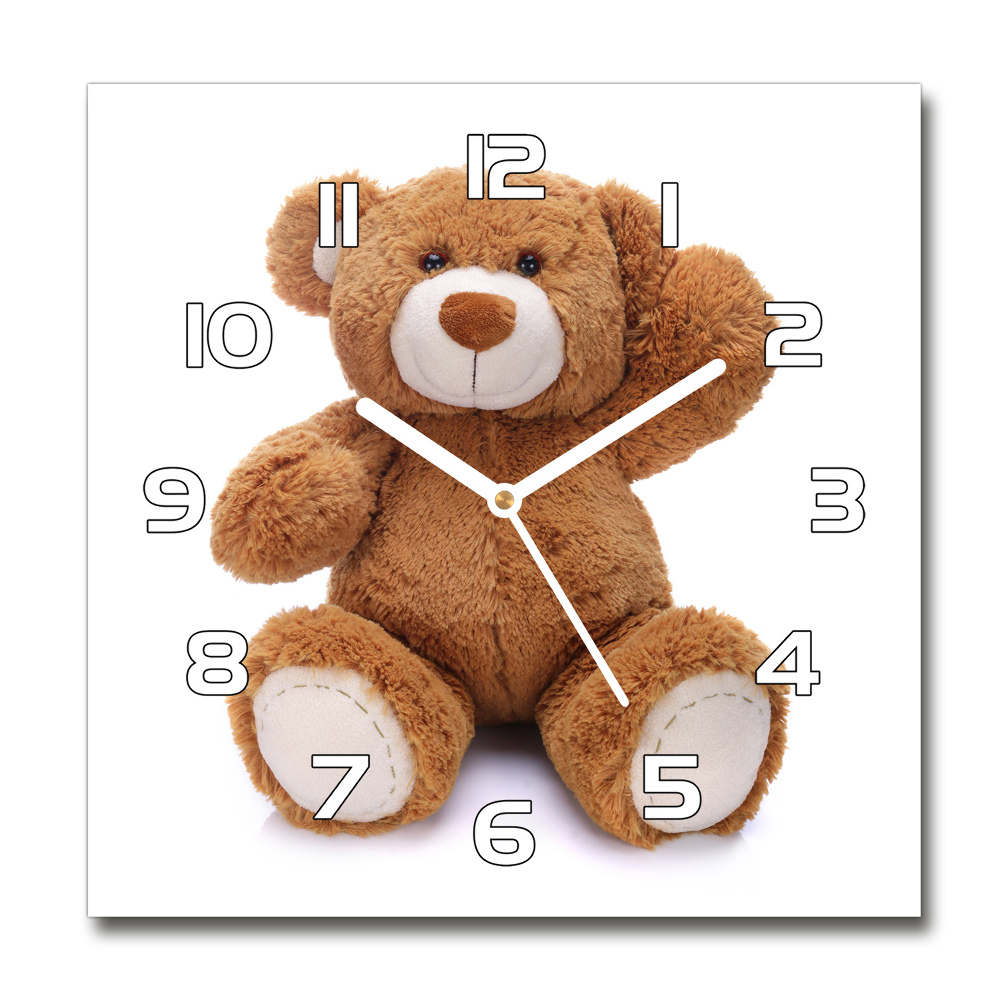 Square wall clock Teddy bear