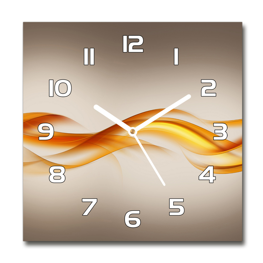 Square wall clock Wave abstraction