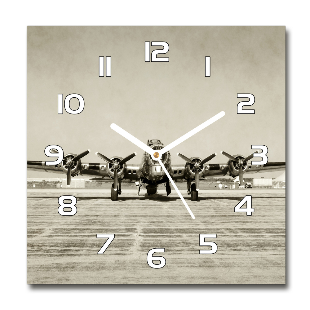 Square wall clock Old bomber