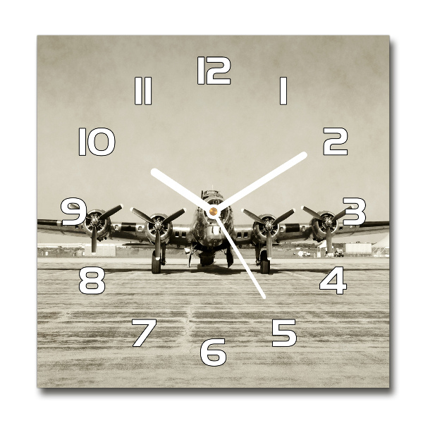 Square wall clock Old bomber