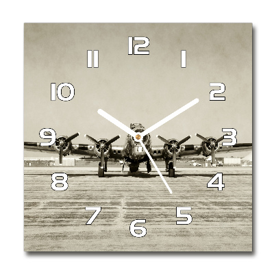 Square wall clock Old bomber