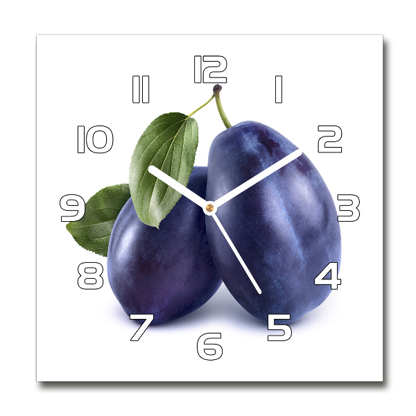 Square wall clock Plums