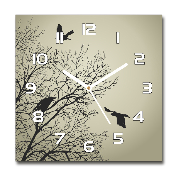 Square wall clock Crows