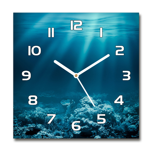 Square wall clock Underwater world