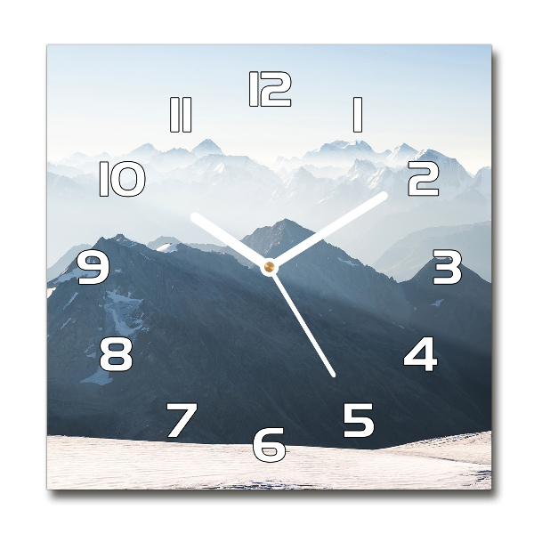 Square wall clock Mountain peaks