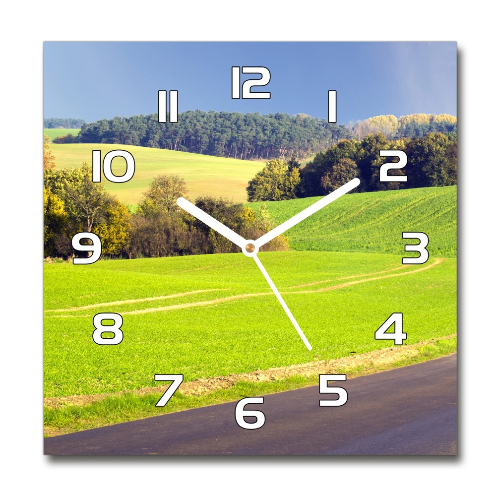 Square wall clock dirt road