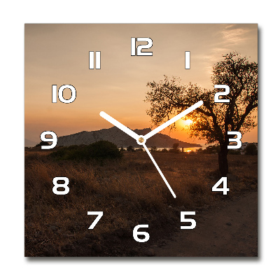 Square wall clock Sunset