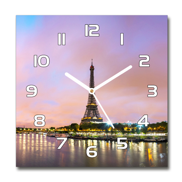 Square wall clock Eiffel Paris tower