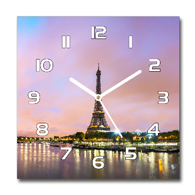 Square wall clock Eiffel Paris tower