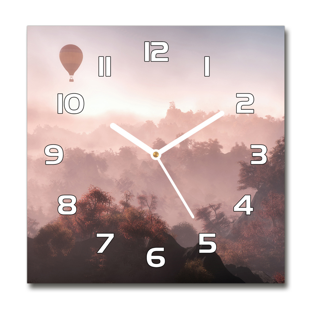 Square wall clock Balloon above the forest