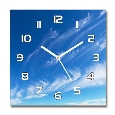 Square wall clock Blue sky