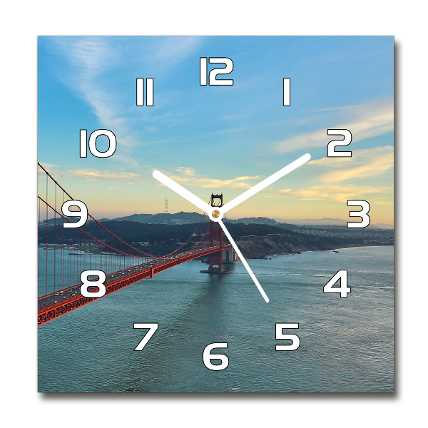 Square wall clock San Francisco bridge