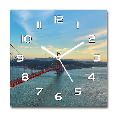 Square wall clock San Francisco bridge