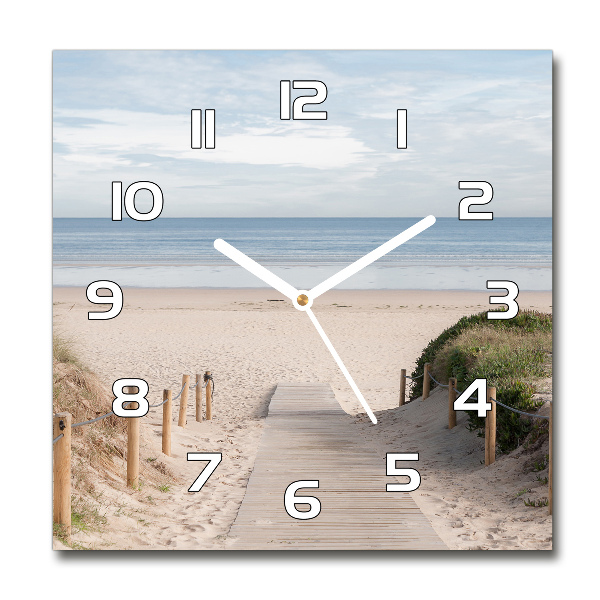 Square kitchen clock Path to the beach