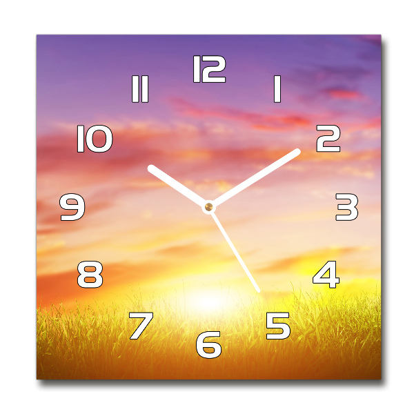 Square kitchen clock Sunset