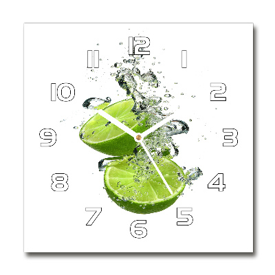 Square wall clock Lime underwater