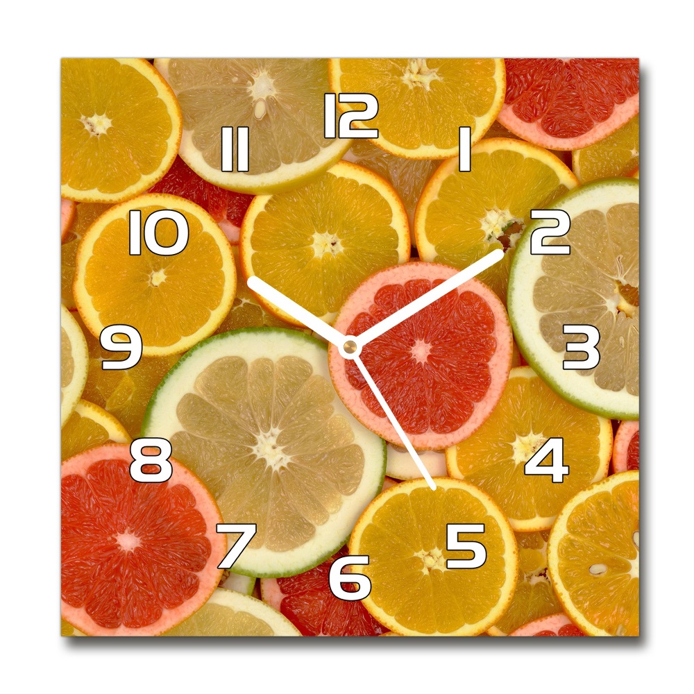 Square wall clock Citrus fruits