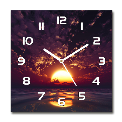 Square wall clock Sunset