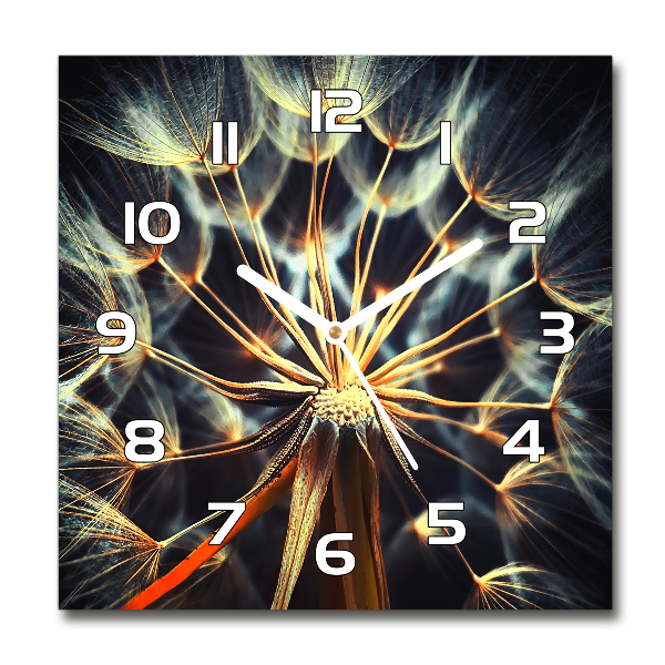 Square wall clock dandelions