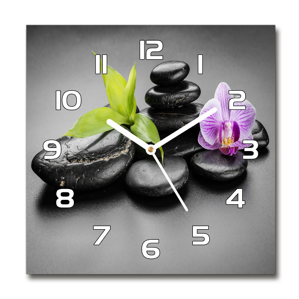 Square wall clock Zen stones