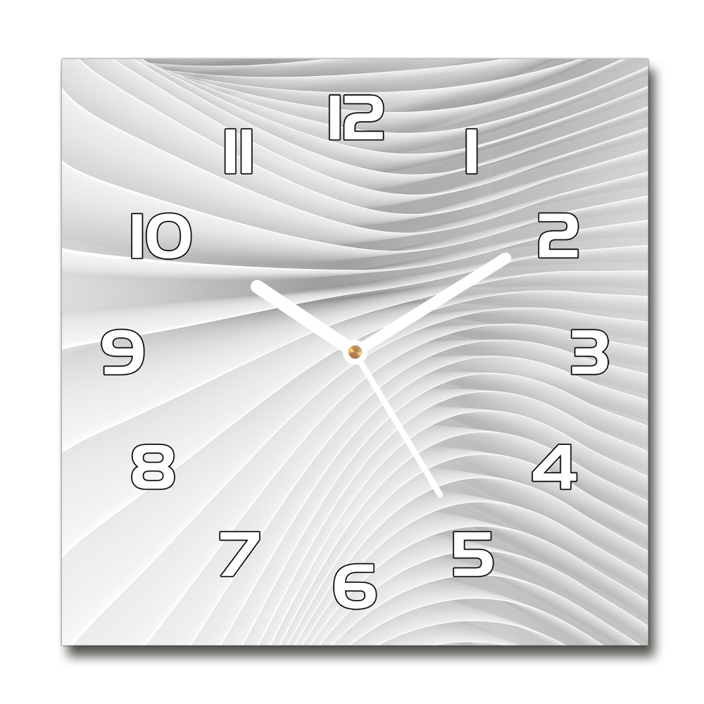 Square glass wall clock Abstraction lines