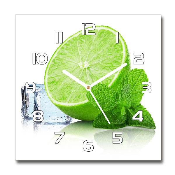 Square wall clock Ice lime