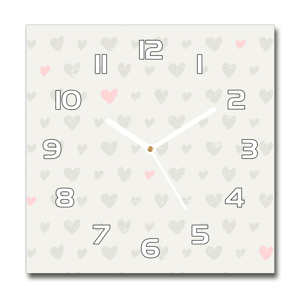 Square kitchen clock Heart background