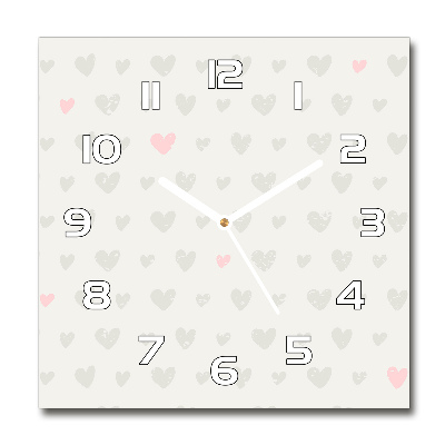 Square kitchen clock Heart background