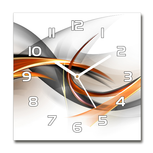 Square wall clock Wave abstraction