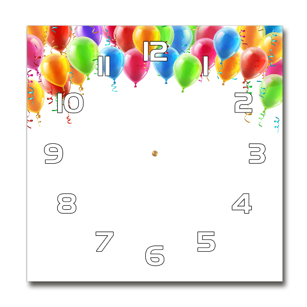 Square wall clock Colorful balloons