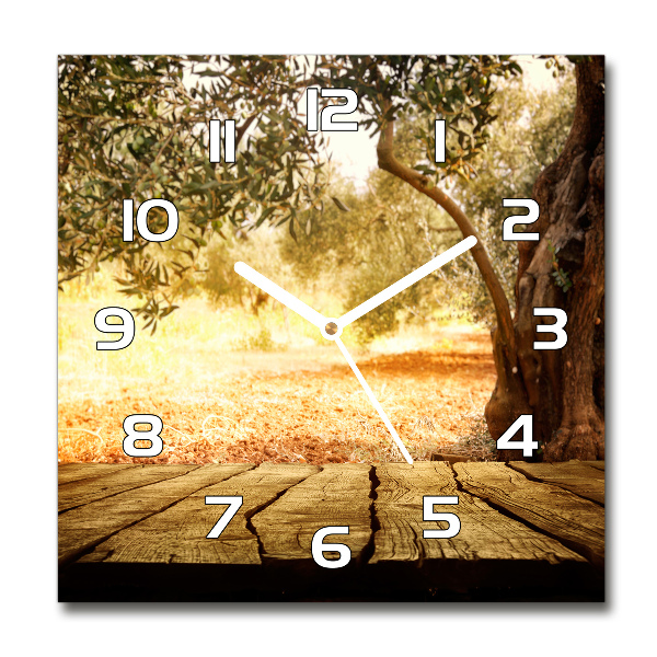 Square wall clock Olive tree