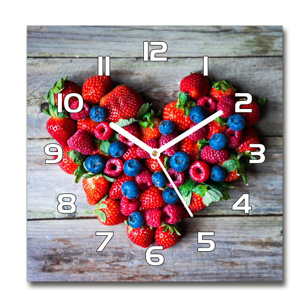 Square wall clock Fruit heart