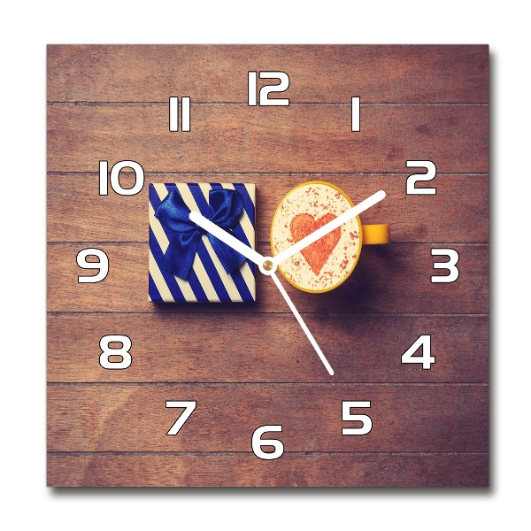 Square wall clock Coffee and gift