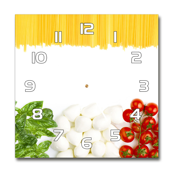 Square glass wall clock Italian flag