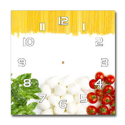 Square glass wall clock Italian flag