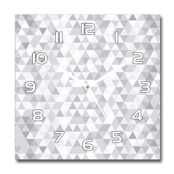 Square kitchen clock Gray triangles