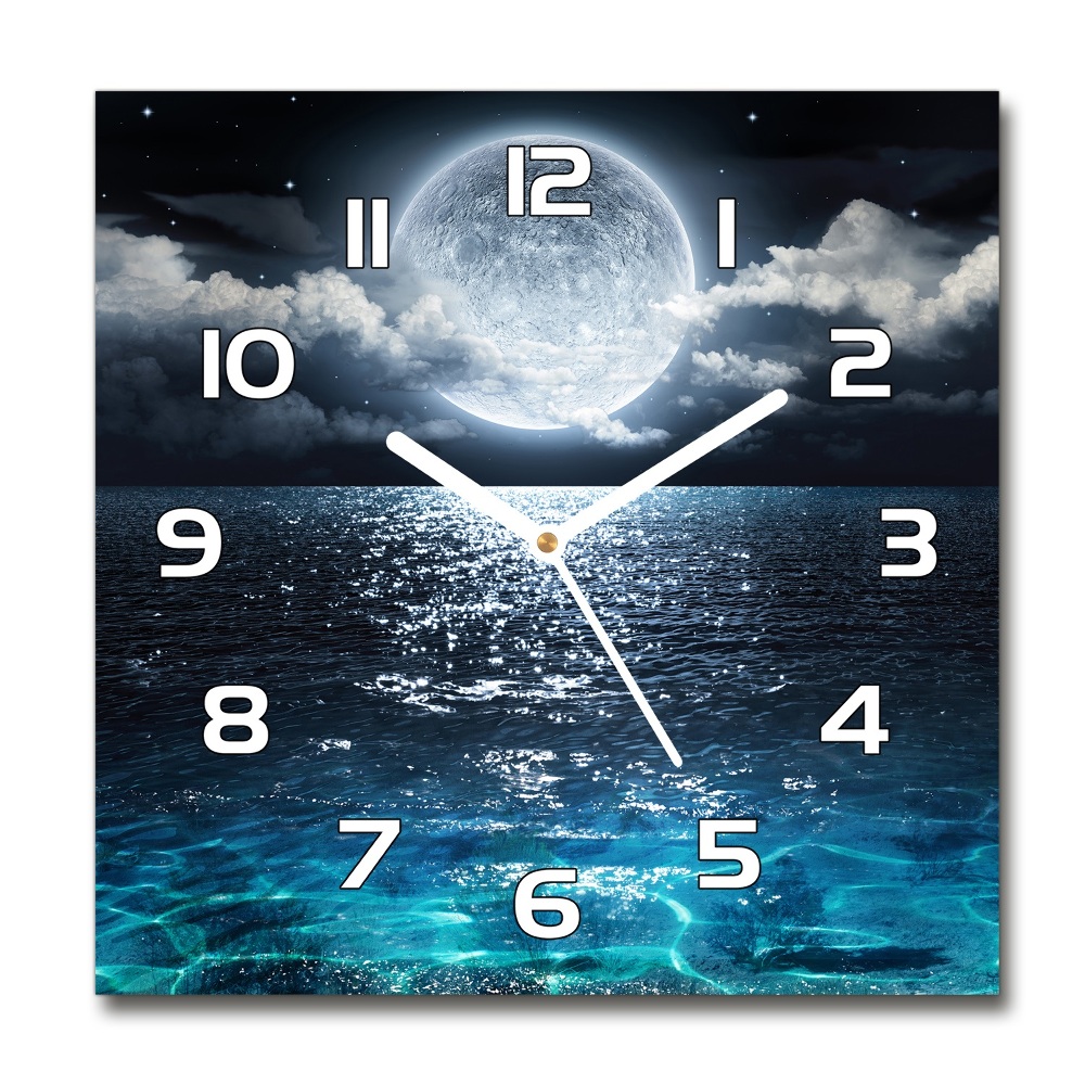 Square wall clock full moon