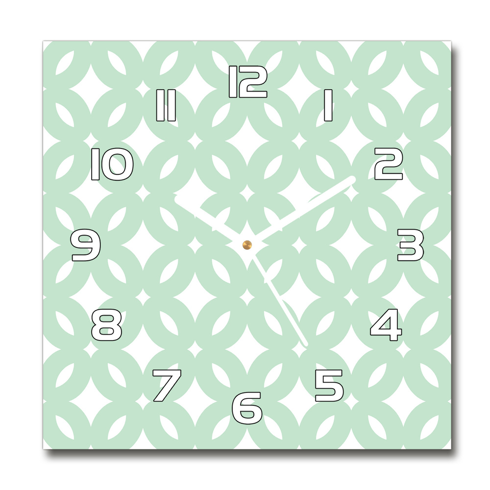 Square glass wall clock Geometric background