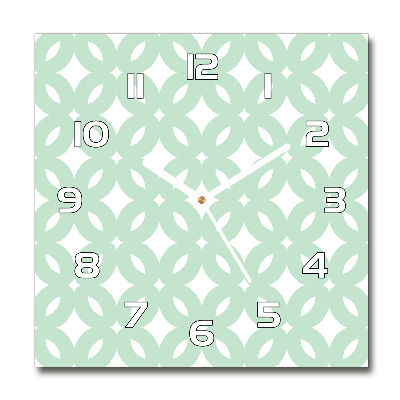 Square glass wall clock Geometric background