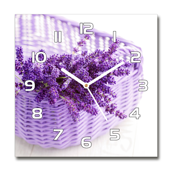 Square wall clock Lavender in the basket