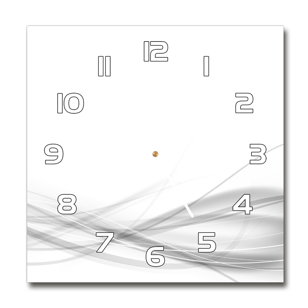 Square wall clock Wave abstraction