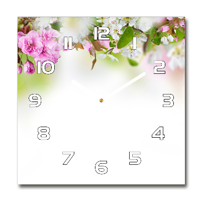 Square wall clock Spring flowers