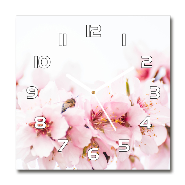 Square wall clock Cherry blossoms