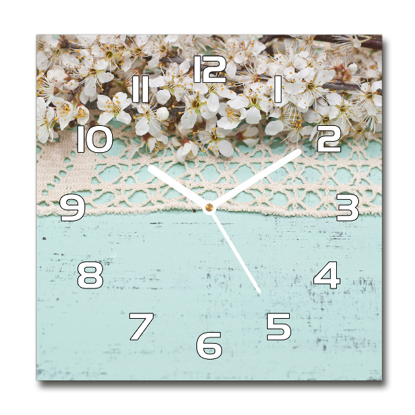 Square kitchen clock Cherry blossoms