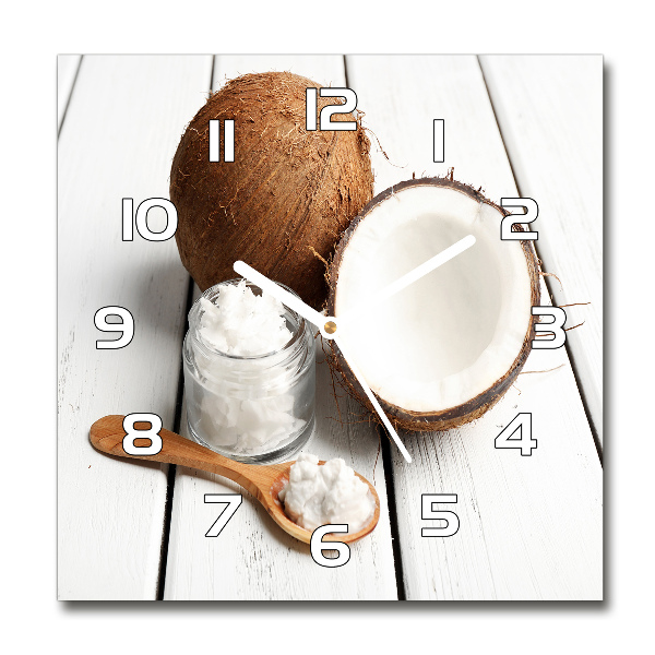 Square kitchen clock Coconut oil