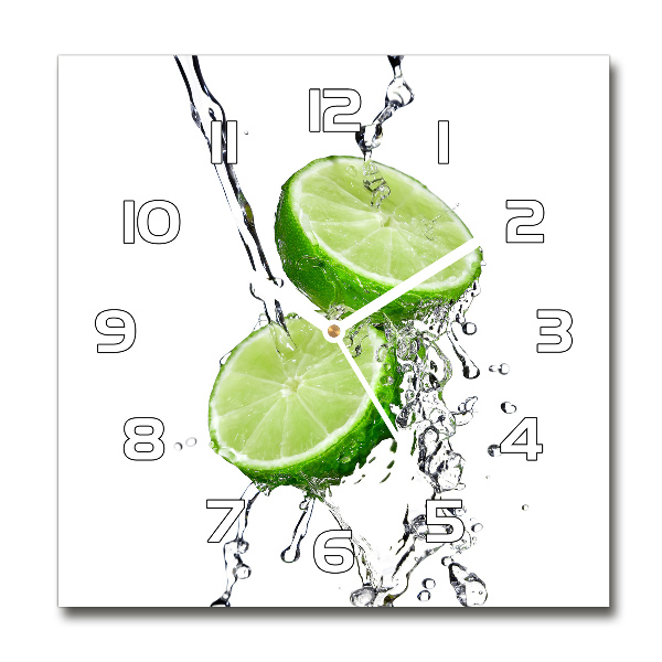 Square kitchen clock Lime and water