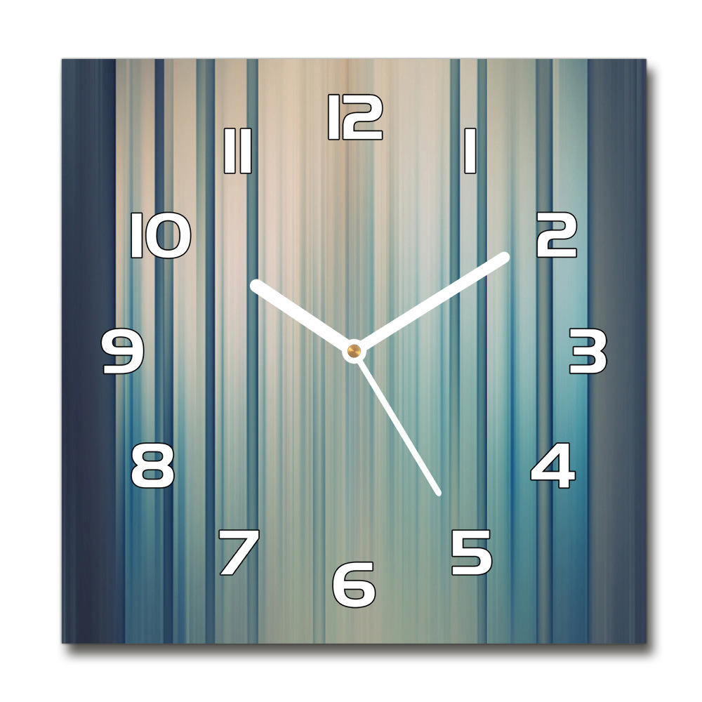 Square wall clock Blue stripes